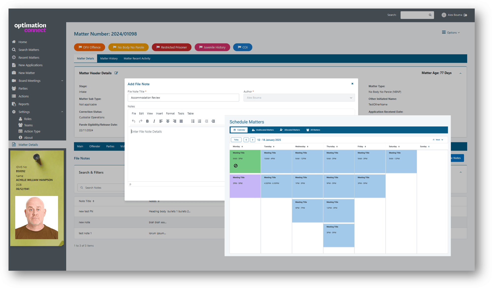 Effective Parole Board meetings and Rostering